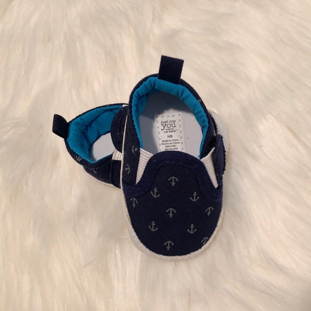 Newborn nautical slip ons